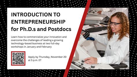 Applications open for Introduction to Entrepreneurship for Ph.D.s and ...