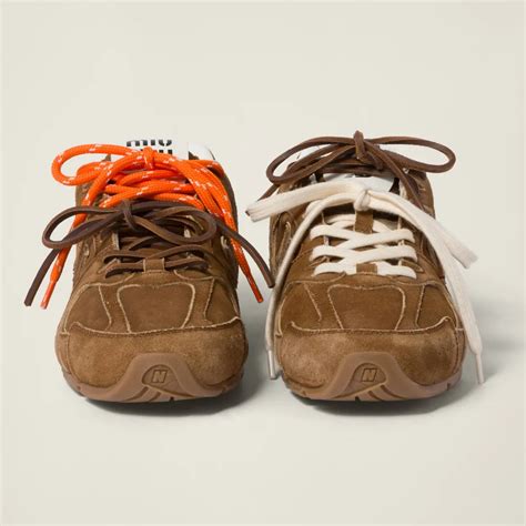 Leather trainers New Balance x Miu Miu Brown size 37 IT in Leather ...