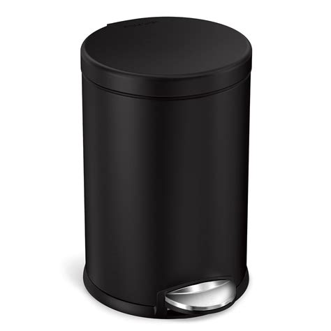 4.5 Liter / 1.2 Gallon Round Bathroom Step Trash Can, Brushed Stainless ...