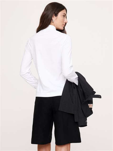 Silky Cotton Long-Sleeve Button-Down Shirt | Banana Republic