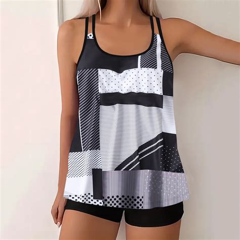 Karight Womens Tankini Swimsuit Plus Size Two Piece Bathing Suit Flowy ...