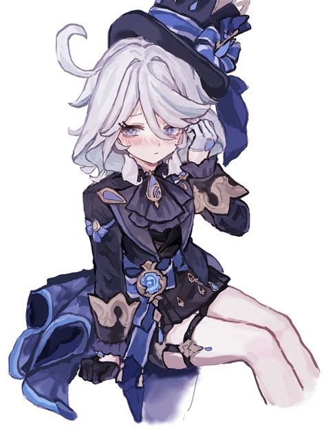 Safebooru - 1girl ascot asymmetrical gloves black ascot blue ascot blue eyes blue gem blue hair ...