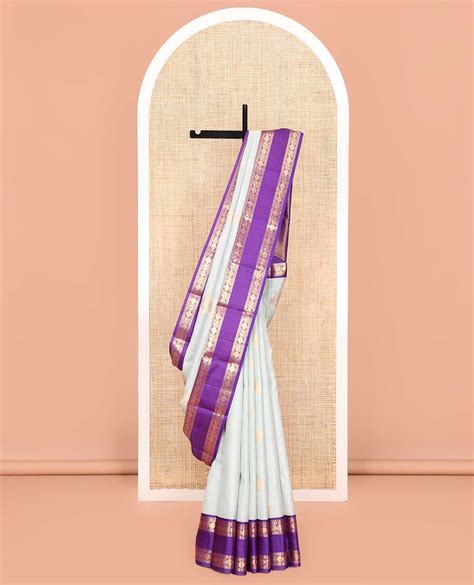 Pale Blue Vasundhara Lite Silk Mix Saree, Enriched with Zari Buttas Al