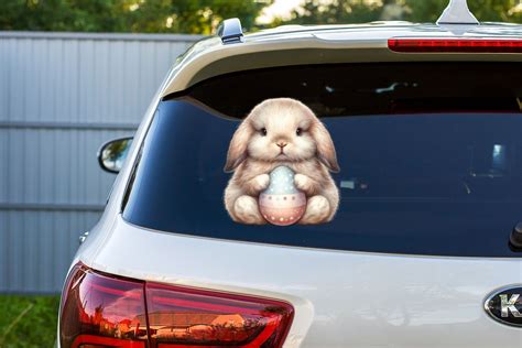 Colourful Easter Bunny Rabbit Wall Art Bedroom Decor Vinyl Sticker ...