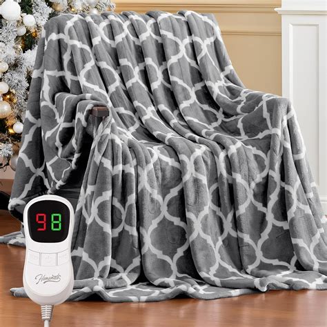 Amazon.com: Homemate Heated Blanket Electric Throw - 50“x60“ Heating Blanket with 10 Fast Heat ...