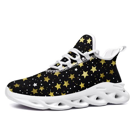 Coolcustomize Black Mid Top Tennis Shoes for Men Women Wide, Golden ...