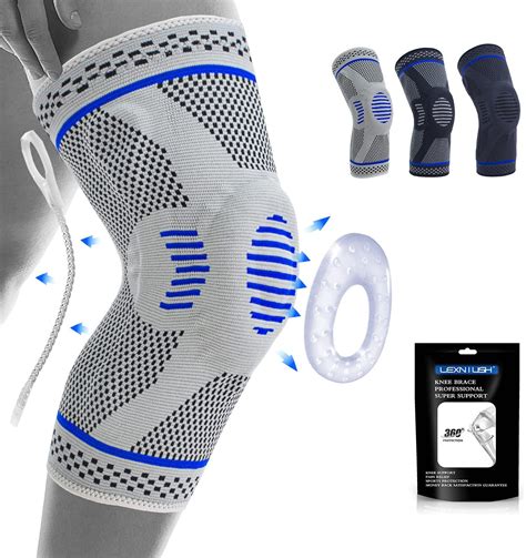 Professional Knee Support for Men/Women, Anti Slip Knee Brace Compression Sleeve with Patella ...