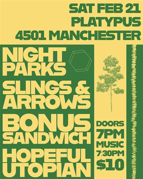 Night Parks, Slings & Arrows, Bonus Sandwich + Hopeful Utopian at ...