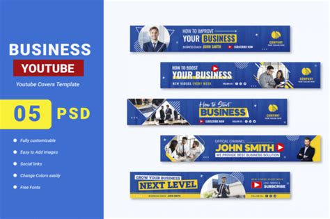 Business Channel YouTube Banner Template Free Download - PSD Locker ...