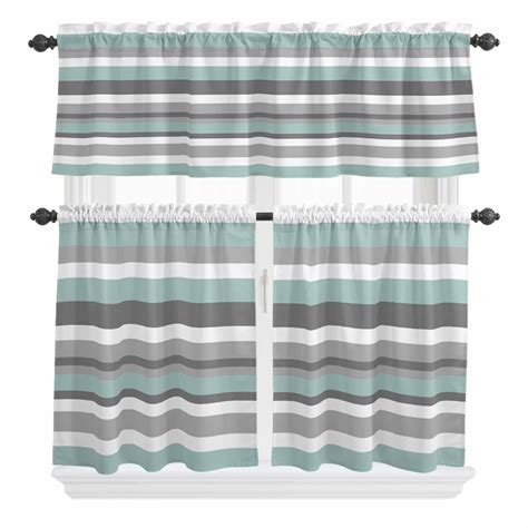 Dark Grey Green Curtain Valances Set Lemon Green Gradient Abstract Art ...