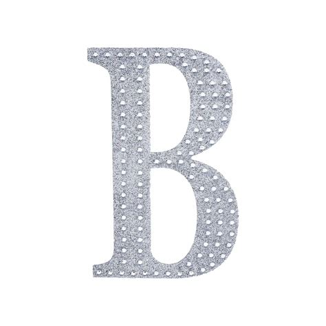 Decorative Rhinestone Alphabet "B" Letter Stickers, Glitter Adhesive Craft Letters Silver DIY ...