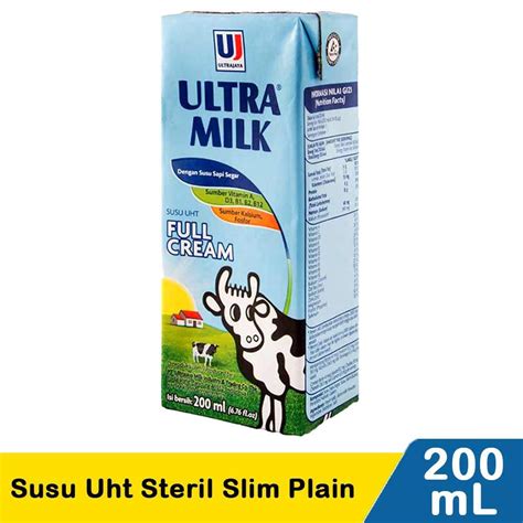 Jual ULTRA SUSU UHT STERIL SLIM PLAIN 200mL | Shopee Indonesia