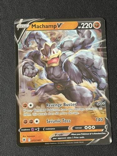 Pokemon TCG - Machamp V Ultra Rare Holo - 072/189 - Astral Radiance | eBay