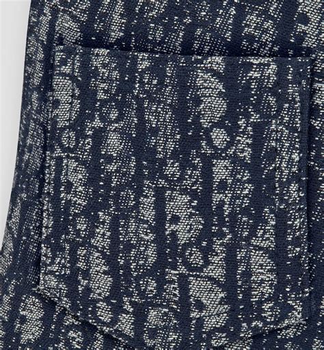 Baby Shorts Blue Dior Oblique Cotton Gabardine Jacquard with Distressed ...