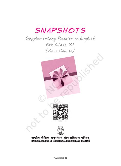 Snapshots Supplementary Reader for Class XI (Core Course) - Studocu