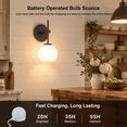 Oil Rubbed Bronze Wireless Rechargeable Wall Sconces Set Of 2 Operated ...