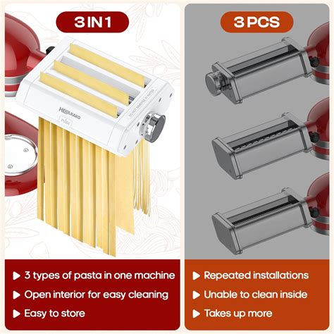 KitchenAid Stand Mixer Pasta Attachment 3-in-1 Pasta Maker Set