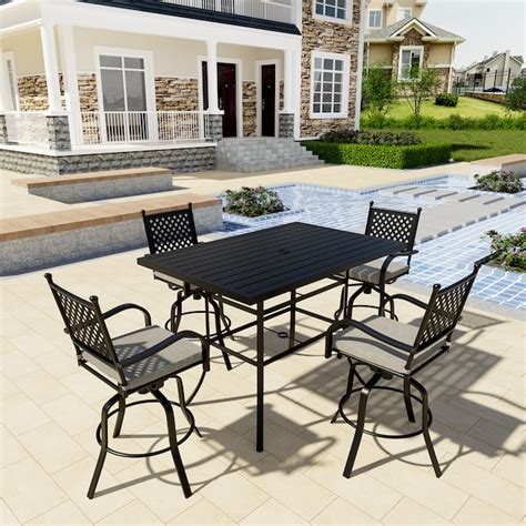 Mondawe Aluminum Rectangle Outdoor Bar Height Table 40-in W x 60-in L ...