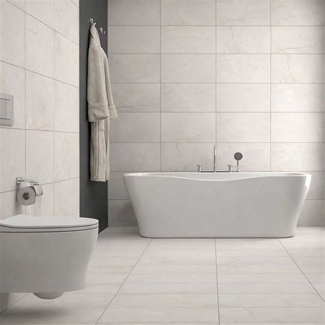 Duratile Designs Tuscan White Matt Marble effect Porcelain Indoor Wall ...