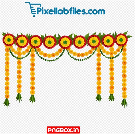 Flower Toran Png download | Toran Marigold Decoration Png Free Download