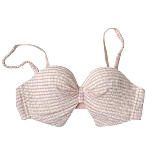 Daznico Womens Gingham Print Strapless Push Up Bra Removable ...