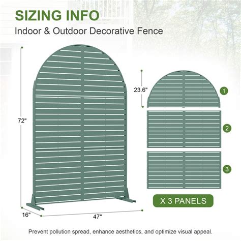 PexFix 72-in H x 47-in W Green Arched Outdoor Privacy Screens/Divider ...