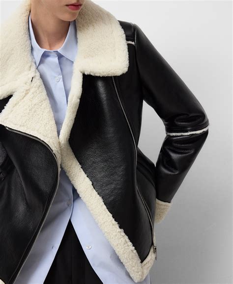 Chaqueta doble faz Piel No Piel Negro Mujer | AD USA