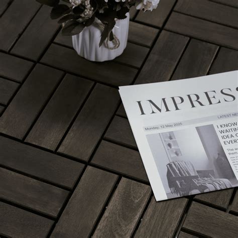 Wood Tiles Outdoor Acacia Wood Deck Tiles 12x12 - 10 Pack Interlocking ...