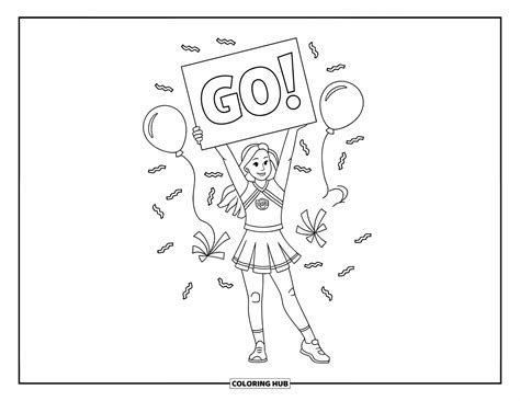 70+ Dibujos de porristas para colorear para niños y adultos (Gratis)