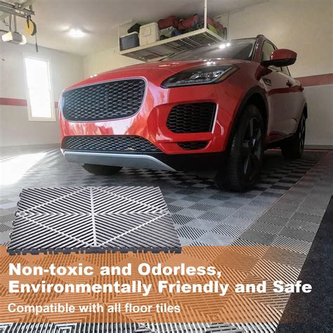 40-Pack Interlocking Garage Floor Tiles, Vented Drainage, 15.7x15.7"