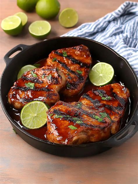 Delicious Sweet BBQ Lime Pork Chops Ready in 20 Minutes - Recipe by Julia