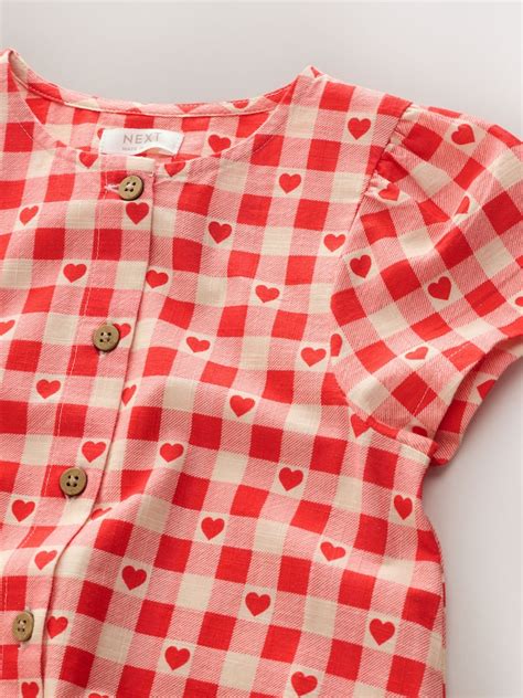 Buy Red Heart Short Sleeve Cotton Dress (3mths-8yrs) from Next India