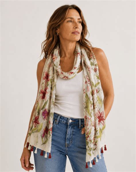 Corfu Womens Summer Scarf - Bloom Line – Hannas