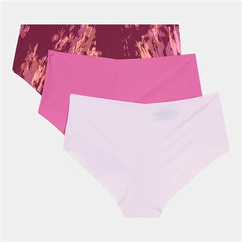 Under Armour Women's Pure Stretch Hipster Briefs Print (3-Pack) Pink ...