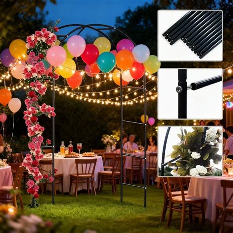 1-Piece Heavy-Duty Metal Garden Arch Trellis Frame - Sturdy Outdoor ...