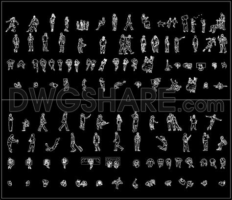 130. Free Download Human Figure CAD Blocks for AutoCAD Architectural Plans