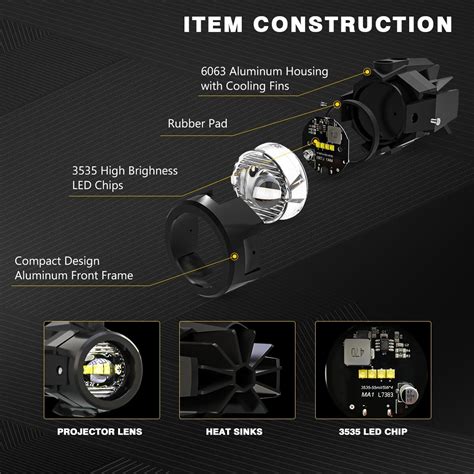 2x 80W LED Spot Light Auxiliary Motorcycle Headlight Driving Fog Lamp