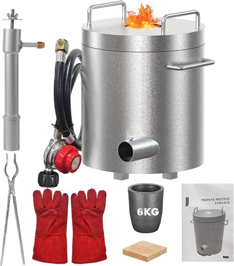 6KG Propane Melting Furnaces Kit with Crucible & Tongs Metal Metal ...