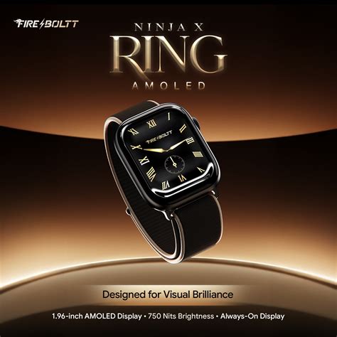 Ninja Ring Amoled - Midnight Black with a (1.96 inch) Display and BT ...