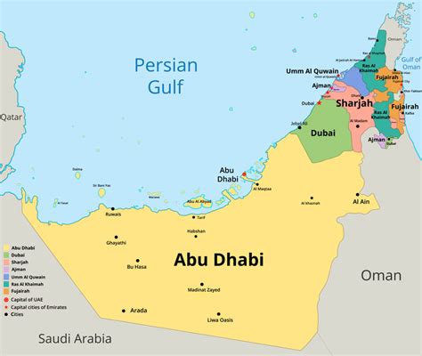 United Arab Emirates Regions Map - Guide of the World