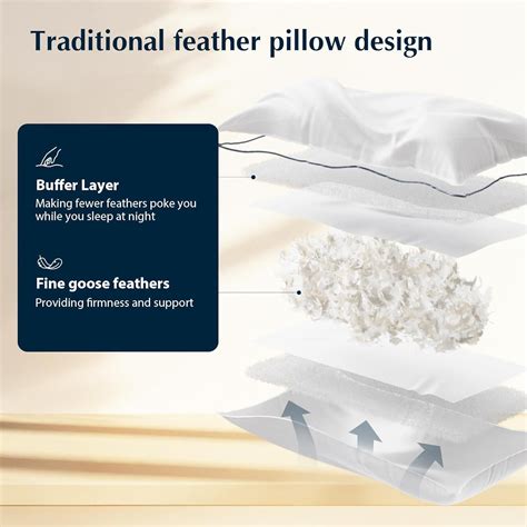 Bed Pillow, Luxury Hotel Goose Feather and Down Pillow for Sleeping ...