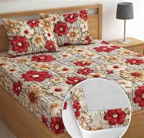 Giftengoods Microfiber Queen, Double Fitted (Elastic) 350 TC 7D Digital ...