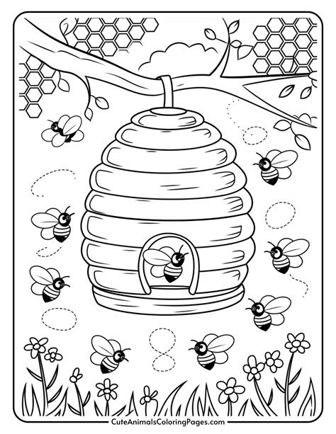 Colouring Pages Bee
