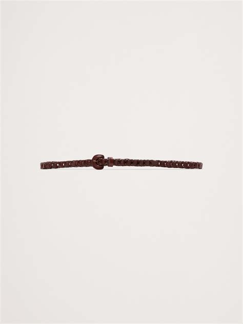 Skinny Woven Leather Belt | Banana Republic