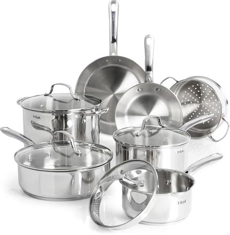 Amazon.com: T-fal Stainless Steel Cookware Set 11 Piece, Induction ...