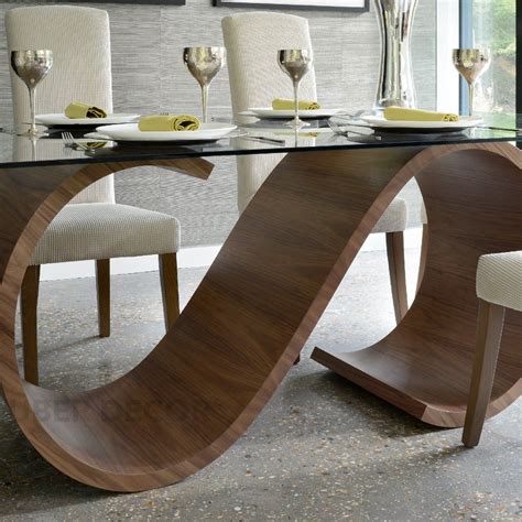 Timberly Dining Table with Tempered Glass Top and Solid Wood Base ...