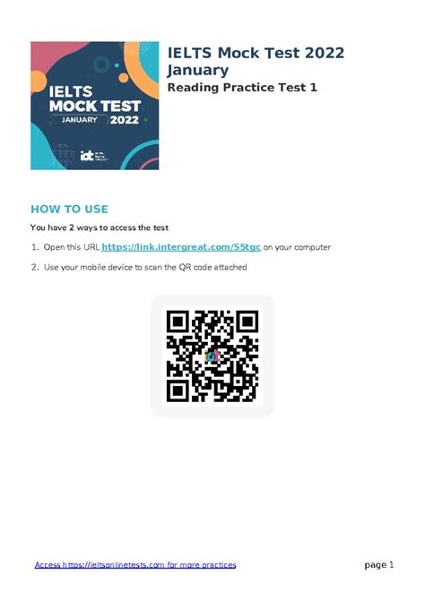 IELTS Mock Test 2022: January Reading Practice Test 1 - Studocu