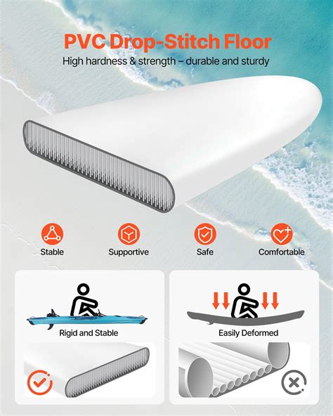 VEVOR Inflatable Kayak, 2-Person Inflatable Recreational Kayak 700LBS ...