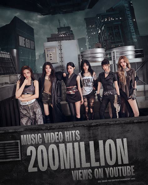 Babymonster’s “we Go Up” Becomes Their 5th Mv To Hit 200 Million Views