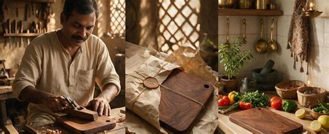 Buy Sheesham Wood Chopping Board for Kitchen, Wooden Cutting Board for ...